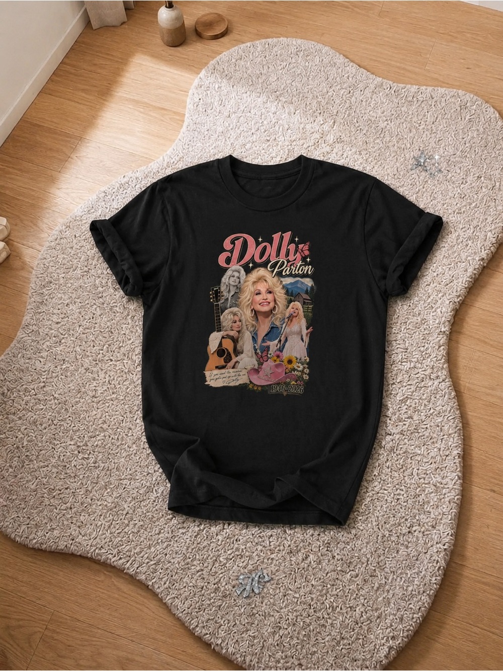 Tribute Dolly Parlon Graphic Tee - Black Style Unisex
